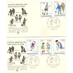 ARGENTINA 1983(1399-1403) 2 SOBRES PDE: JUEGOS INFANTILES I