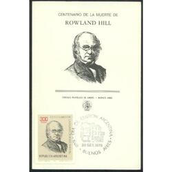 ARGENTINA 1979(1190) TARJETS PDE: MUERTE DE ROWLAND HILL