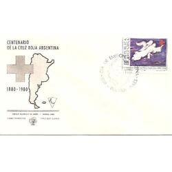 ARGENTINA 1980(1212) SOBRE PDE: CENTENARIO DE LA CRUZ ROJA