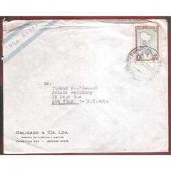 ARGENTINA  1955 SOBRE CIRCULADO NUMERO  122B