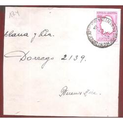 ARGENTINA  1957  SOBRE CIRCULADO  NUMERO  124