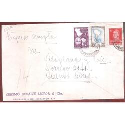 ARGENTINA  1957  SOBRE CIRCULADO  NUMERO  125F
