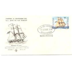 ARGENTINA  1974(986)  SOBRE PDE  DESTIERRO DE SAN MARTIN