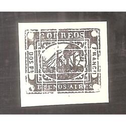 ARGENTINA 1858 BARQUITO DOS Ps. REIMPRESION DE PALEY  MARRON