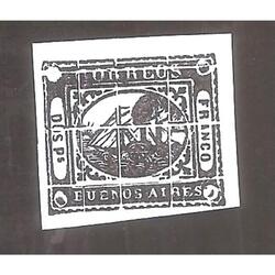 ARGENTINA 1858 BARQUITO DOS Ps REIMPRESION DE PALEY NERGRO
