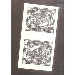ARGENTINA 1858 BARQUITO DOS Ps, TETE-BECHE, REIMPRESION  MAR