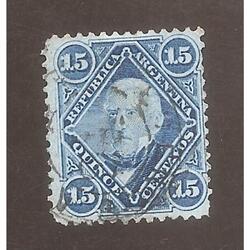 ARGENTINA 1867(20a) PROCERES: SAN MARTIN, LINEAS HORIZONTALE