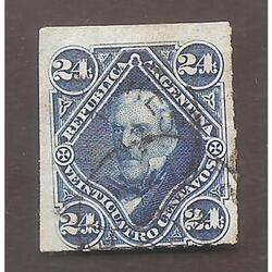 ARGENTINA 1876(36) PROCERES: SAN MARTIN, CORTADO EN LINEA  U