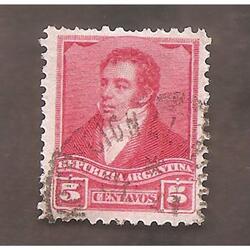ARGENTINA 1892(98) 3 PROCERES: RIVADAVIA: SOL CHICO  11,5x11