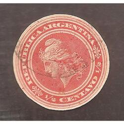 ARGENTINA 1902(FAJ35)  CABEZA DE LIBERTAD CORTADA DE FAJA