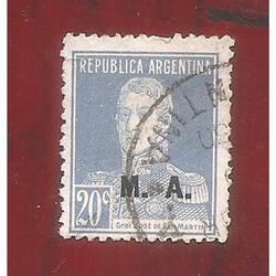 ARGENTINA 1923(304-191) SAN MARTIN SIN PUNRO, MINIST.: M.A.