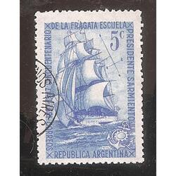 ARGENTINA 1947(488) CINCUENTENARIO FRAGATA SARMIENTO  USADA