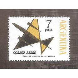 ARGENTINA 1963(91B) DIBUJO DE UN AVION NUEVA SIN GOMA
