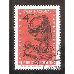 ARGENTINA 1965(701) ANIVERSARIO DE LA CAJA DE AHORRO  USADA