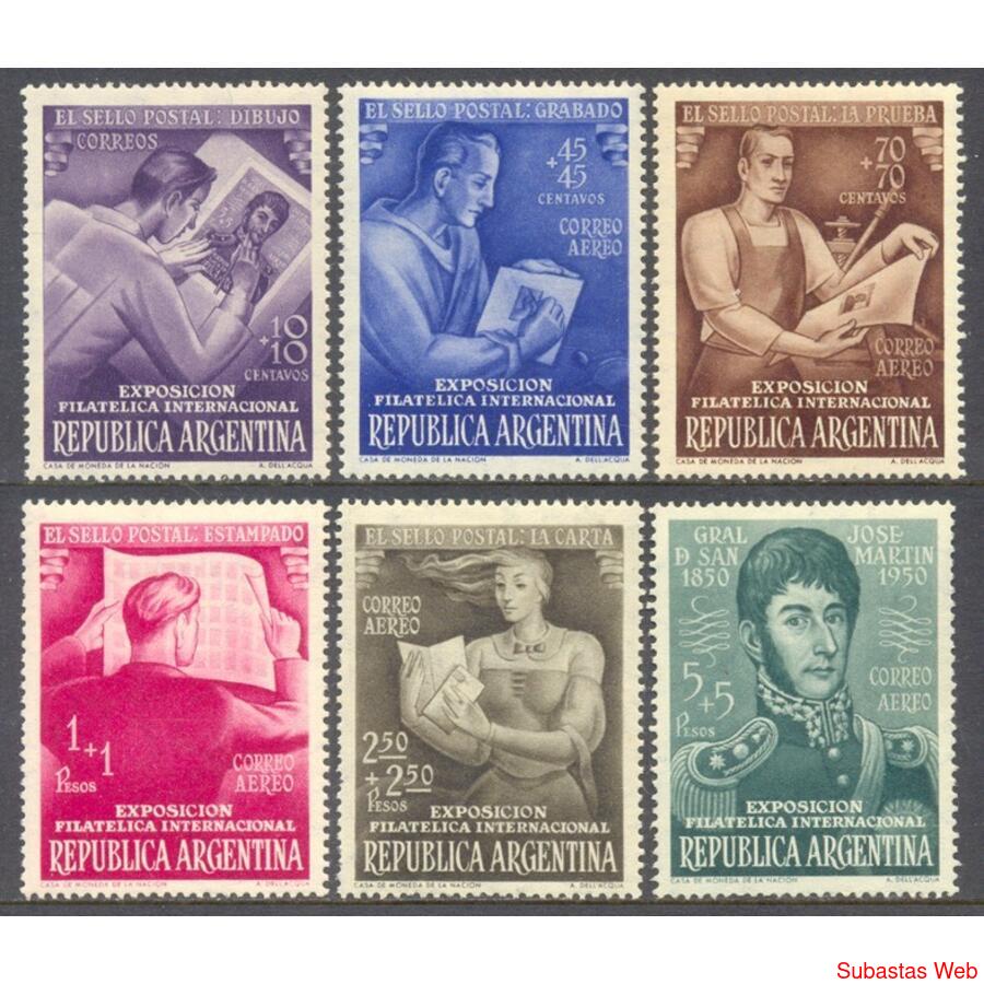 ARGENTINA GJ987/992 SERIE COMPLETA MINT EFIRA. LUJO U$21