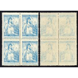 ARGENTINA GJ928 CUADRO MINT RETINTADO TOTAL AL DORSO. LUJO!!
