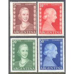 ARGENTINA GJ1019/1022 EVITA PERON. LOS 4 VALORES ALTOS U$70