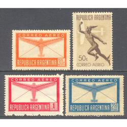 ARGENTINA GJ863/866. C. AÉREO SERIE MINT SIN FILIGRANA U$ 20
