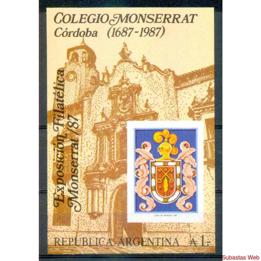 ARGENTINA GJHB 62  COLEGIO MONSERRAT de CÓRDOBA.  BLOCK MINT