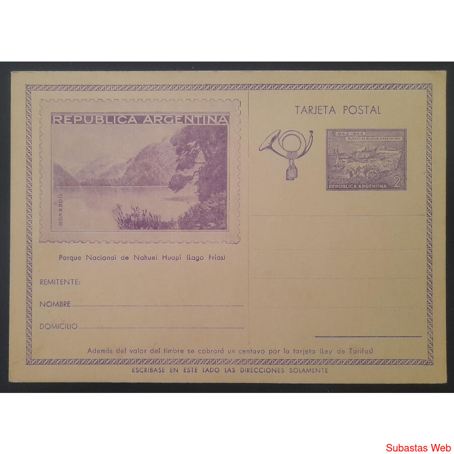 ARGENTINA ENTERO POSTAL GJTAR93 LAGO FRIAS. NUEVO. U$5,00