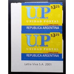Parejita en Esquina. Sello UP $ 3,25. Autoadhesivo