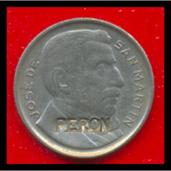 ARGENTINA 1952 MONEDA ORIGINAL ESTAMPADO *PERON* CURIOSIDAD!