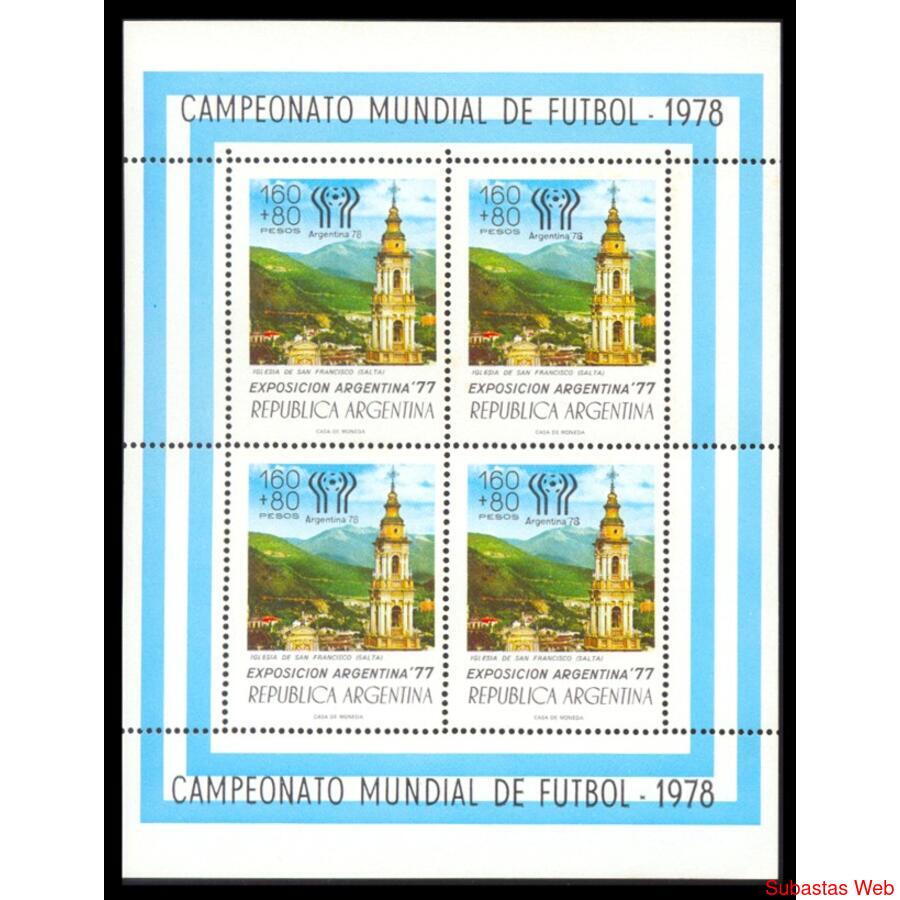 ARGENTINA GJHB26 COPA MUNDIAL FUTBOL '78. BLOCK MINT U$10
