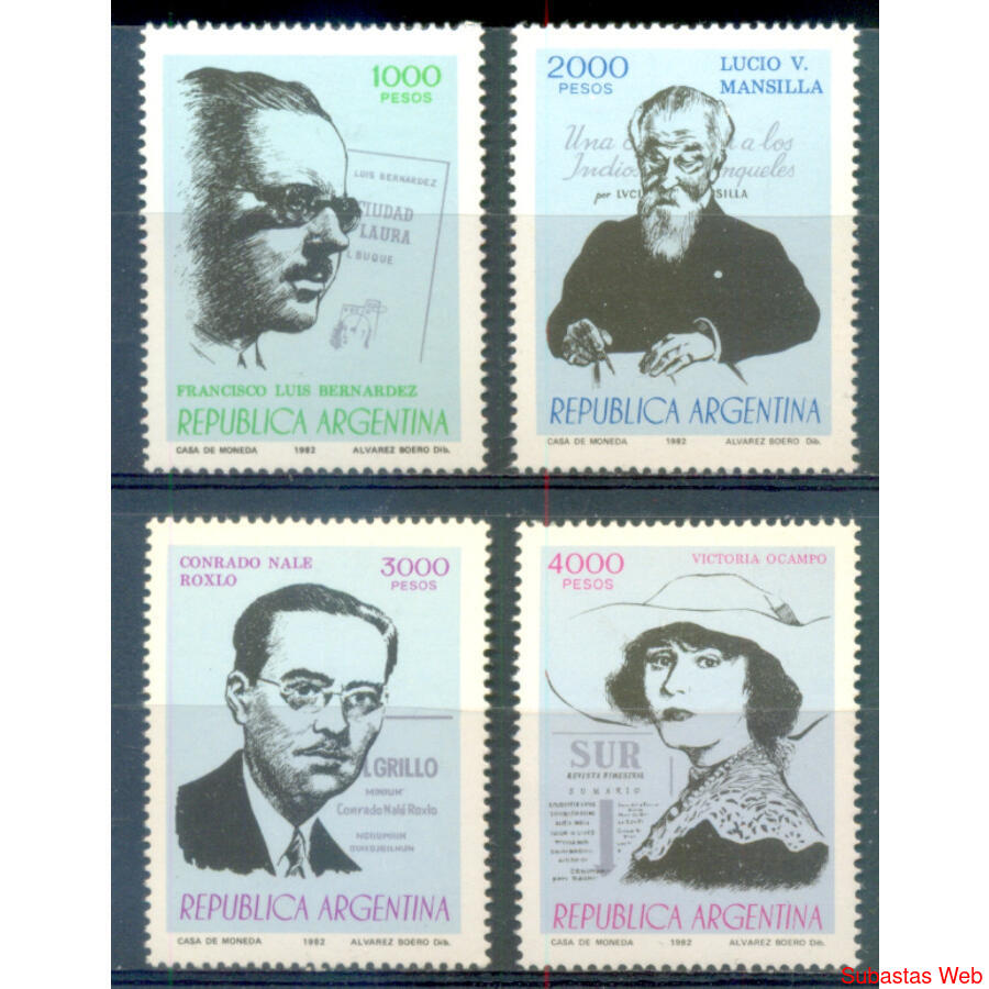 ARGENTINA GJ2014/ 2017 LITERATURA AUTORES SERIE MINT U$5.00
