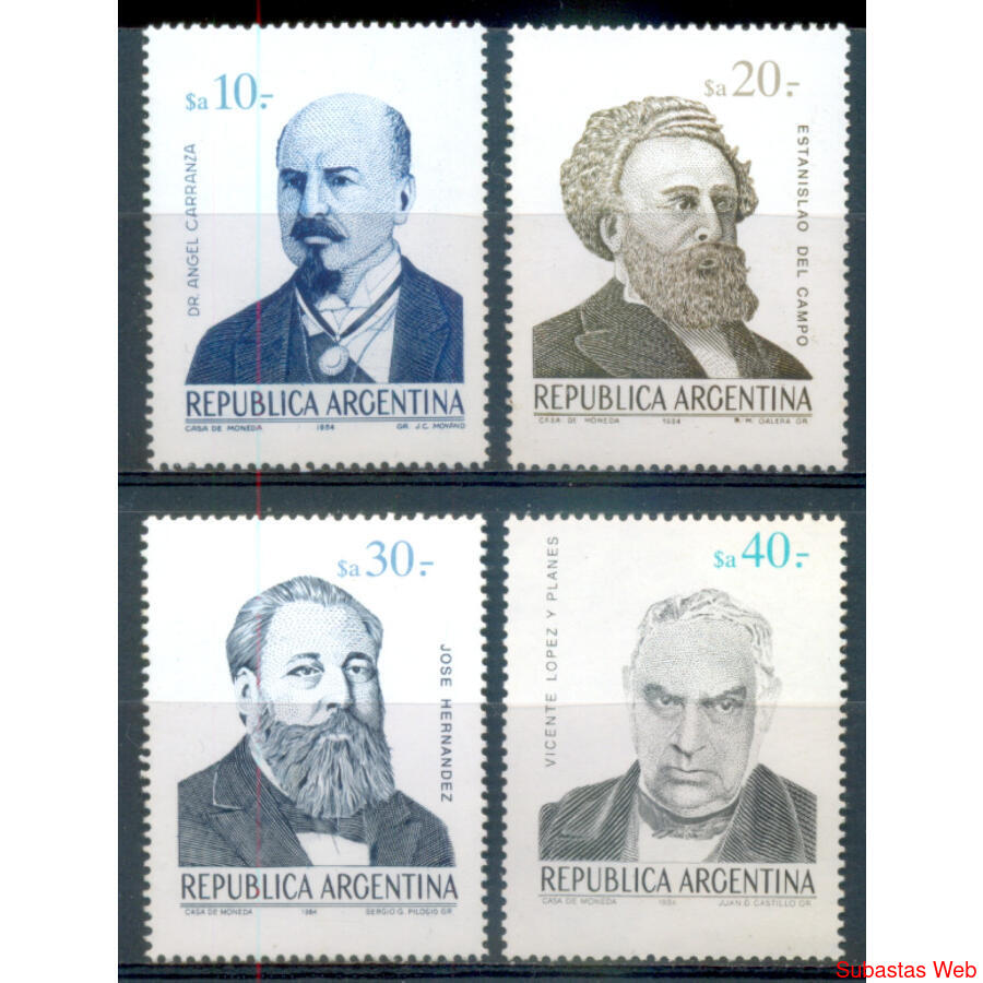 ARGENTINA GJ2193/ 2197 PERSONALIDADES I. SERIE MINT U$2.50
