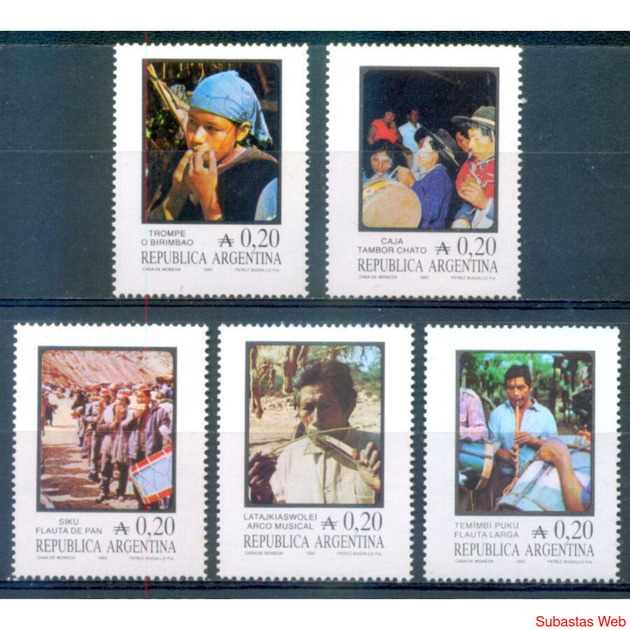 ARGENTINA. GJ2242/2246. INSTRUMENTOS MUSICALES. SERIE MINT