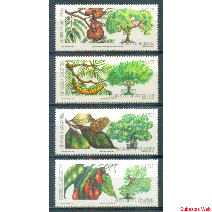ARGENTINA GJ2652/2655 ARBOLES HISTÓRICOS. SERIE MINT $11.00