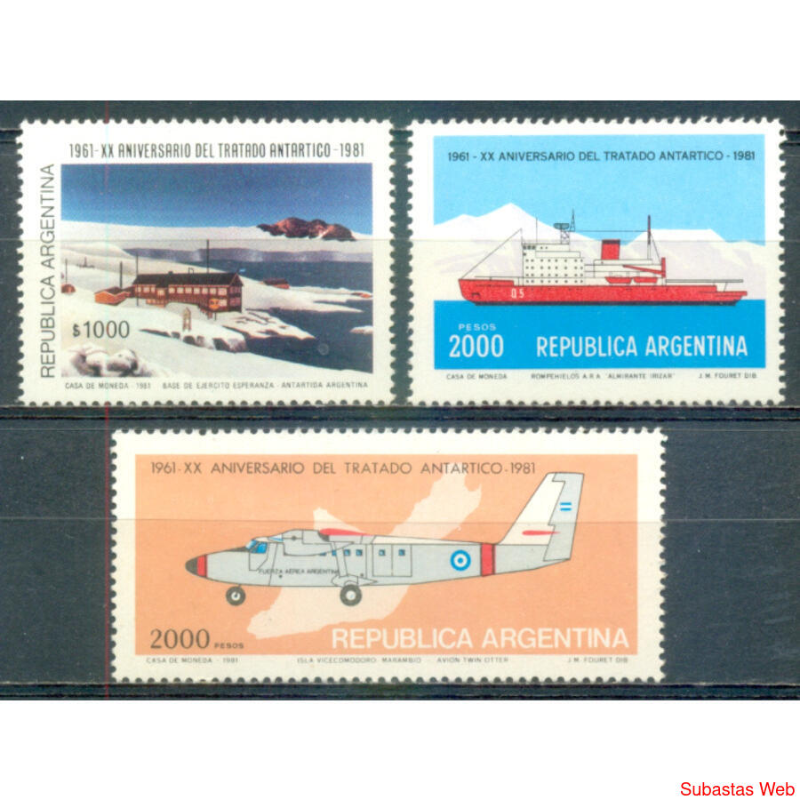 ARGENTINA GJ1978/1980 *TRATADO ANTÁRTICO* SERIE MINT. U$8.00