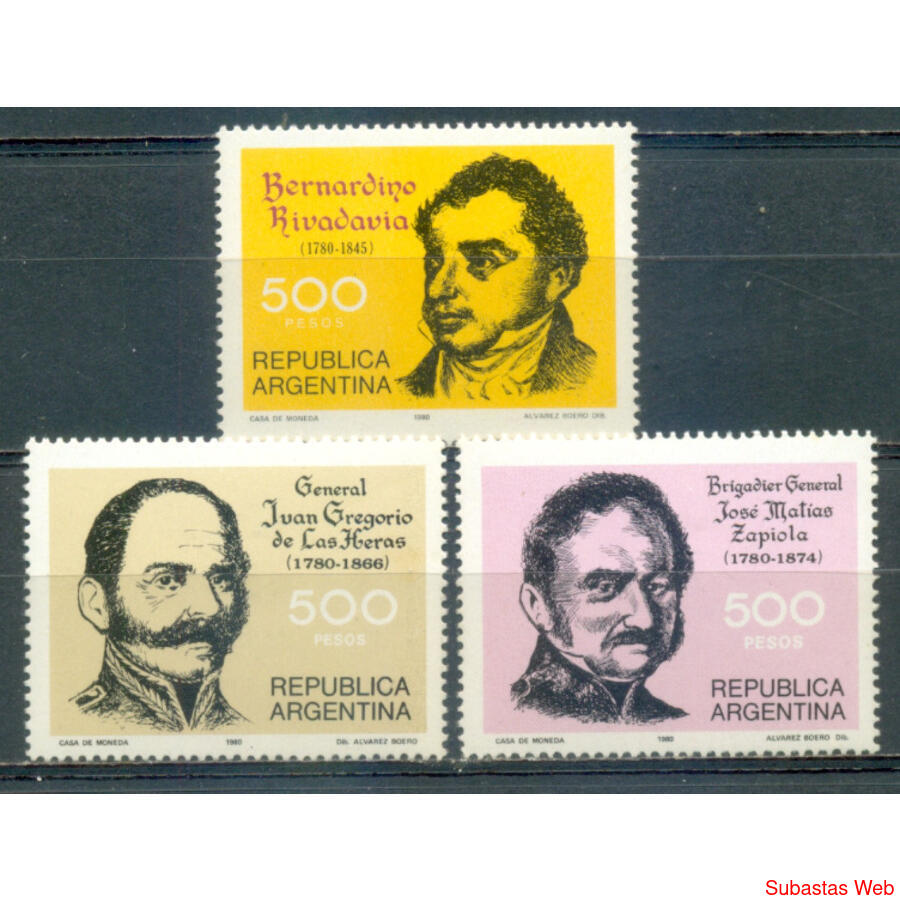 ARGENTINA GJ1934 / 1936 *PRÓCERES ARGENTINOS*. SERIE MINT