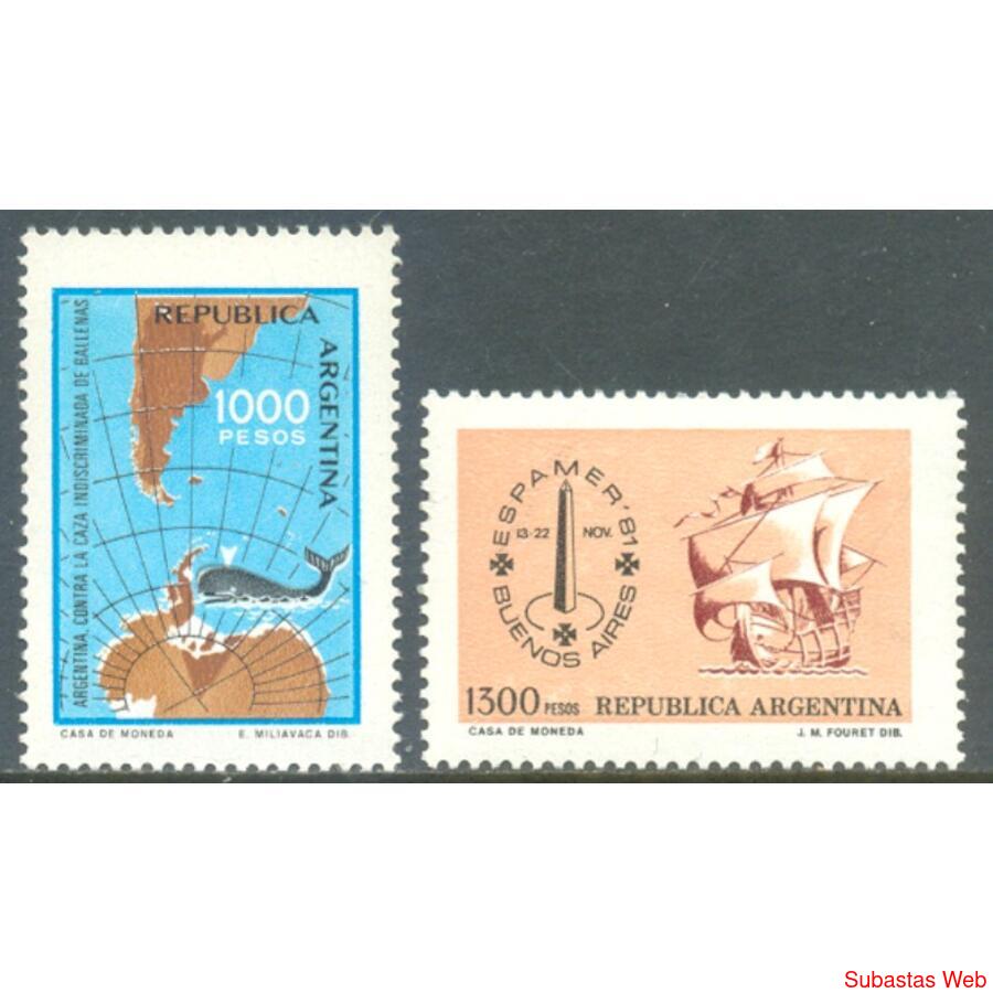 ARGENTINA GJ1996/97 SERIE BÁSICA *BALLENAS y EXPO '81*$5.00