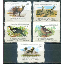 ARGENTINA GJ2174/2178. FAUNA SILVESTRE. SERIE MINT U$3.50