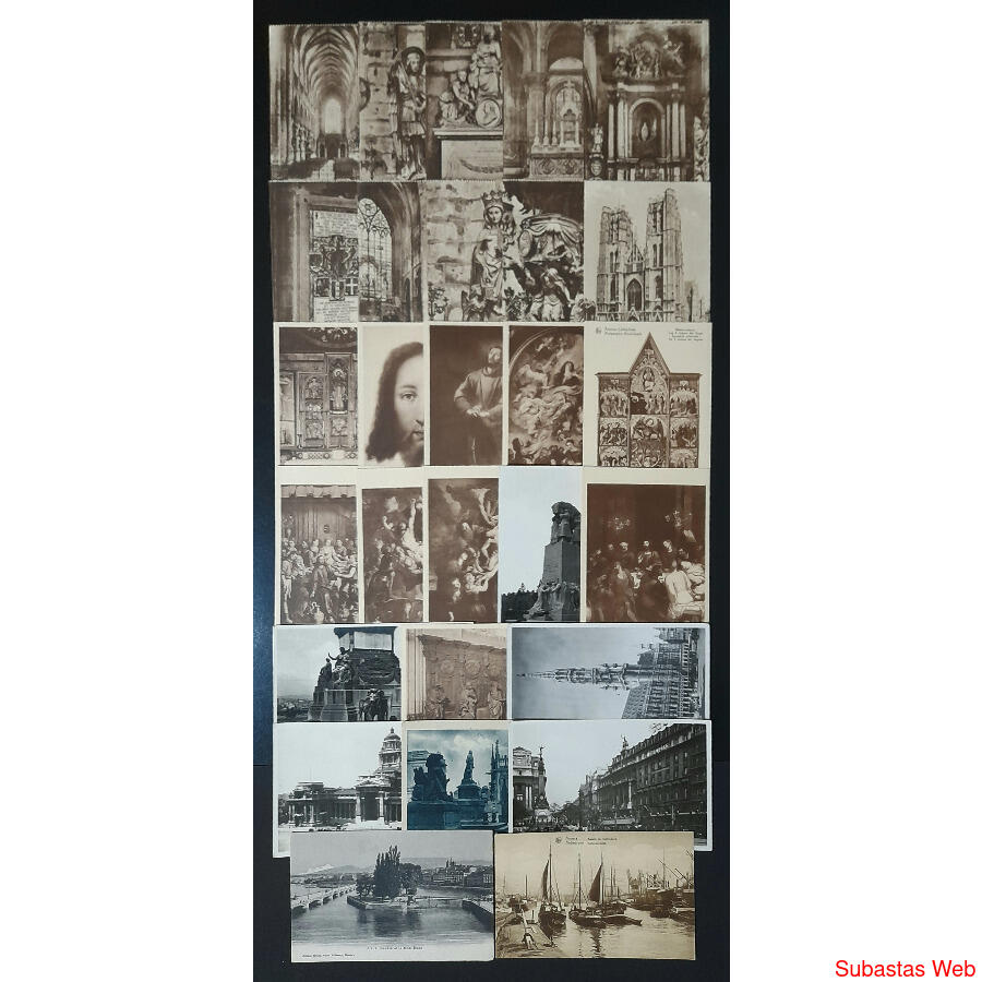 BÉLGICA. ESPLENDIDO LOTE MIXTO DE 28 ANTIGUAS POSTALES