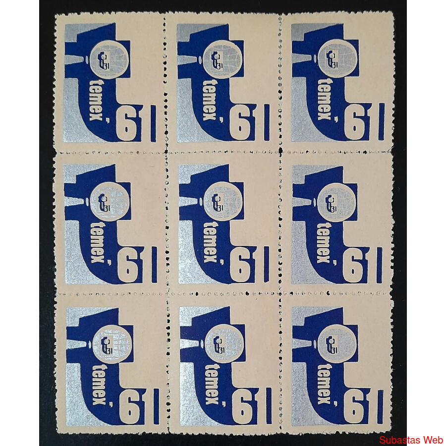 ARGENTINA BLOCK x9 VIÑETAS NUEVAS EXPOSICIÓN FIL *TEMEX´61*