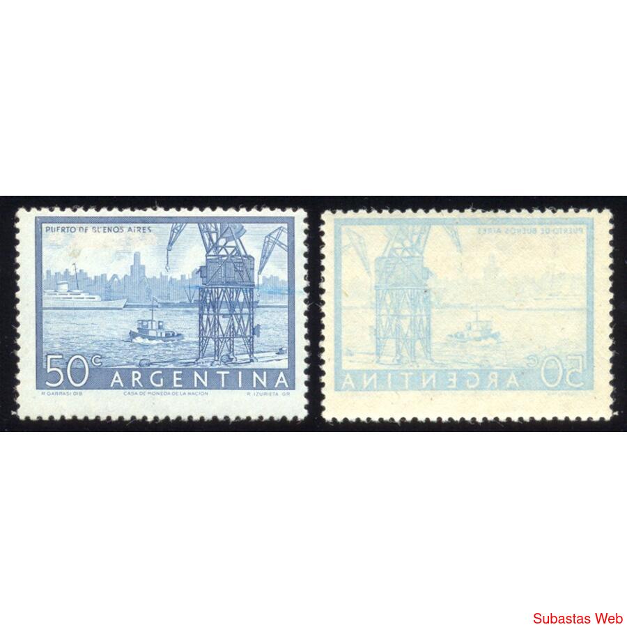 ARGENTINA GJ1042 PUERTO Bs As. MINT VARIEDAD RETINTADO TOTAL