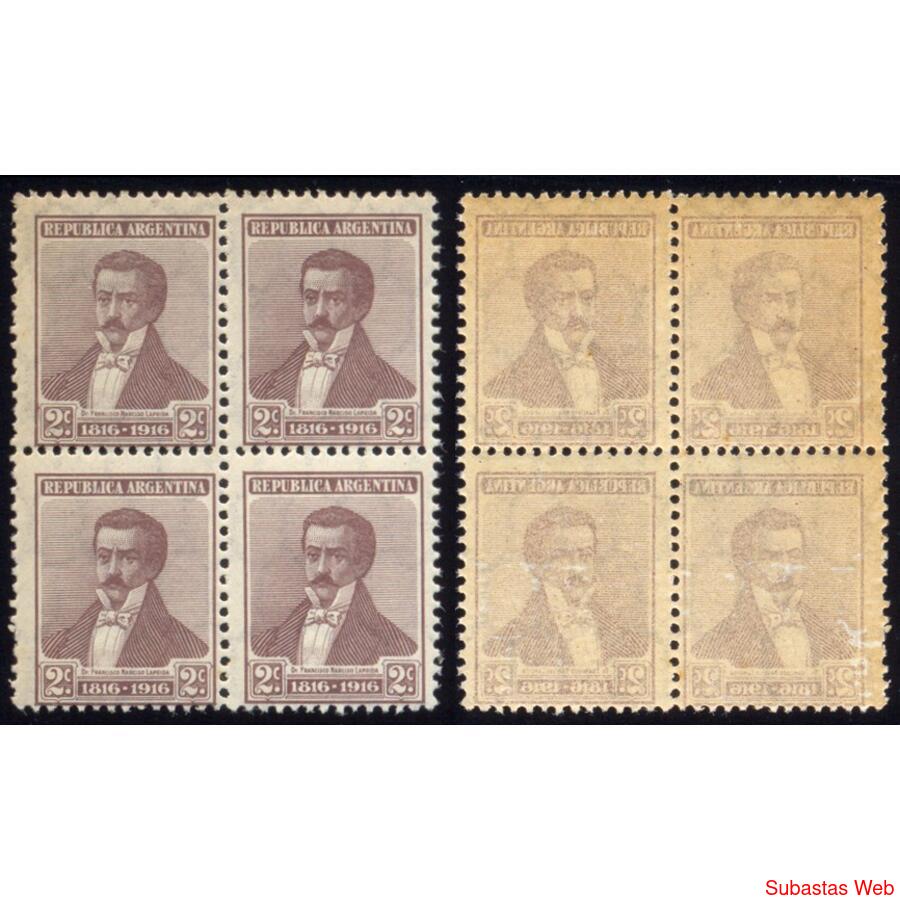 ARGENTINA GJ398 LAPRIDA CUADRO MINT FABULOSO RETINTADO TOTAL