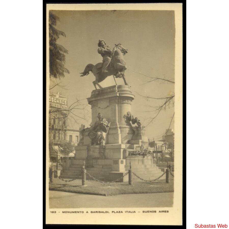 ARGENTINA VIEJA TARJETA DE MONUMENTO GARIBALDI PLAZA ITALIA!