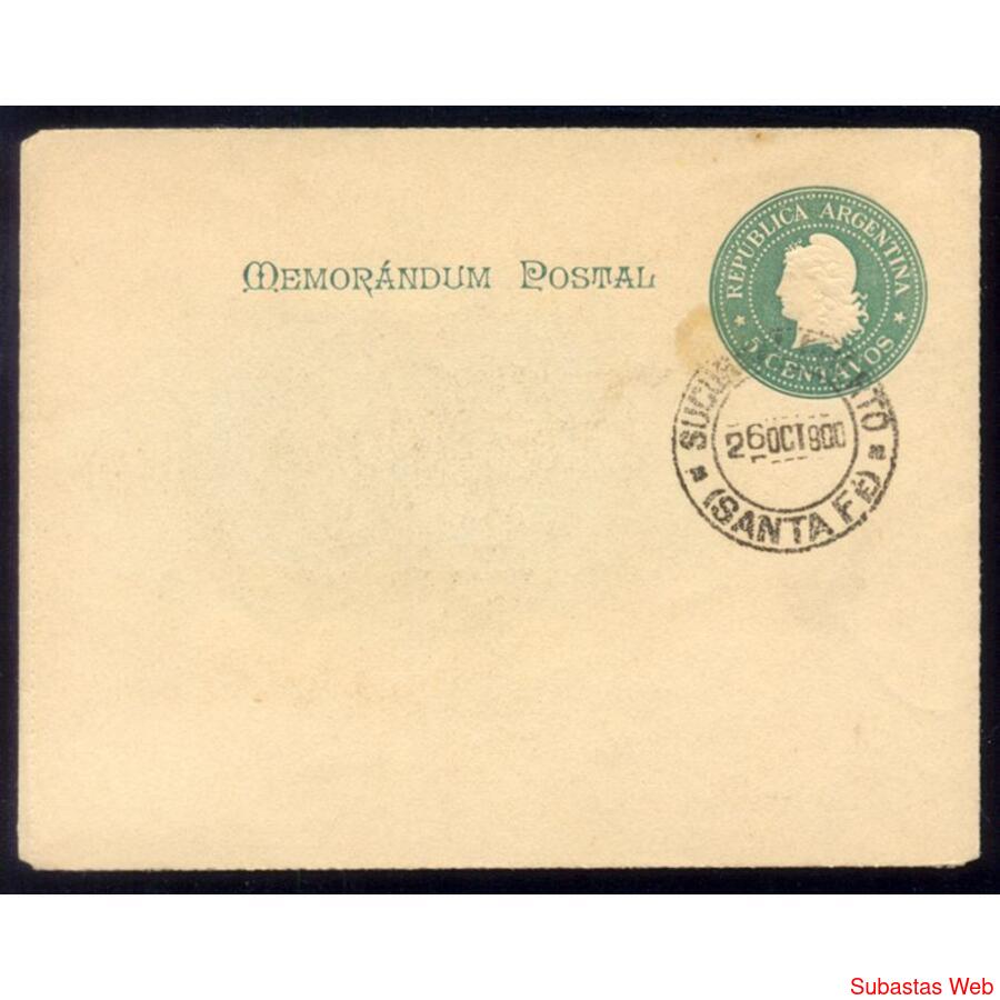 ARGENTINA ENTERO *MEMORANDUM* Mat PUERTO. GJSZC11 $10,00