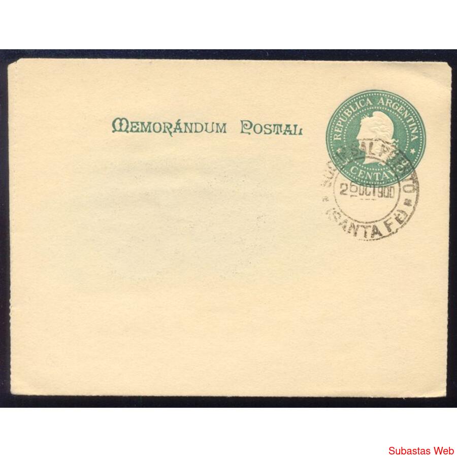 ARGENTINA ENTERO *MEMORANDUM* Mat PUERTO. GJSZC11 $10,00